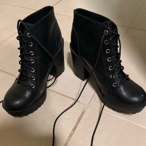 Lace up combat boots